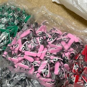 20 Pink and Black Mini Sneaker Keychains